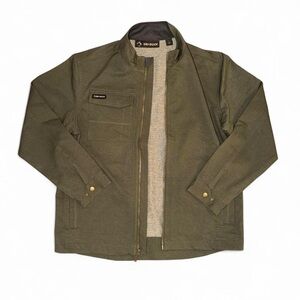 DRI DUCK Olive Green Men’s Fishing Waterproof Outdoor Pocket Zip Jacket Size L